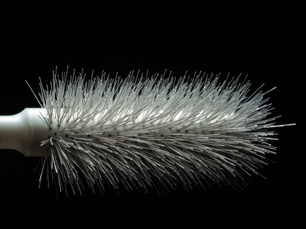 Monofilament yarn brush used in textile manufacturing processes.